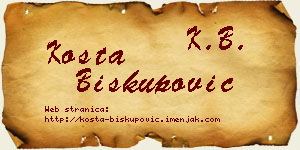 Kosta Biskupović vizit kartica